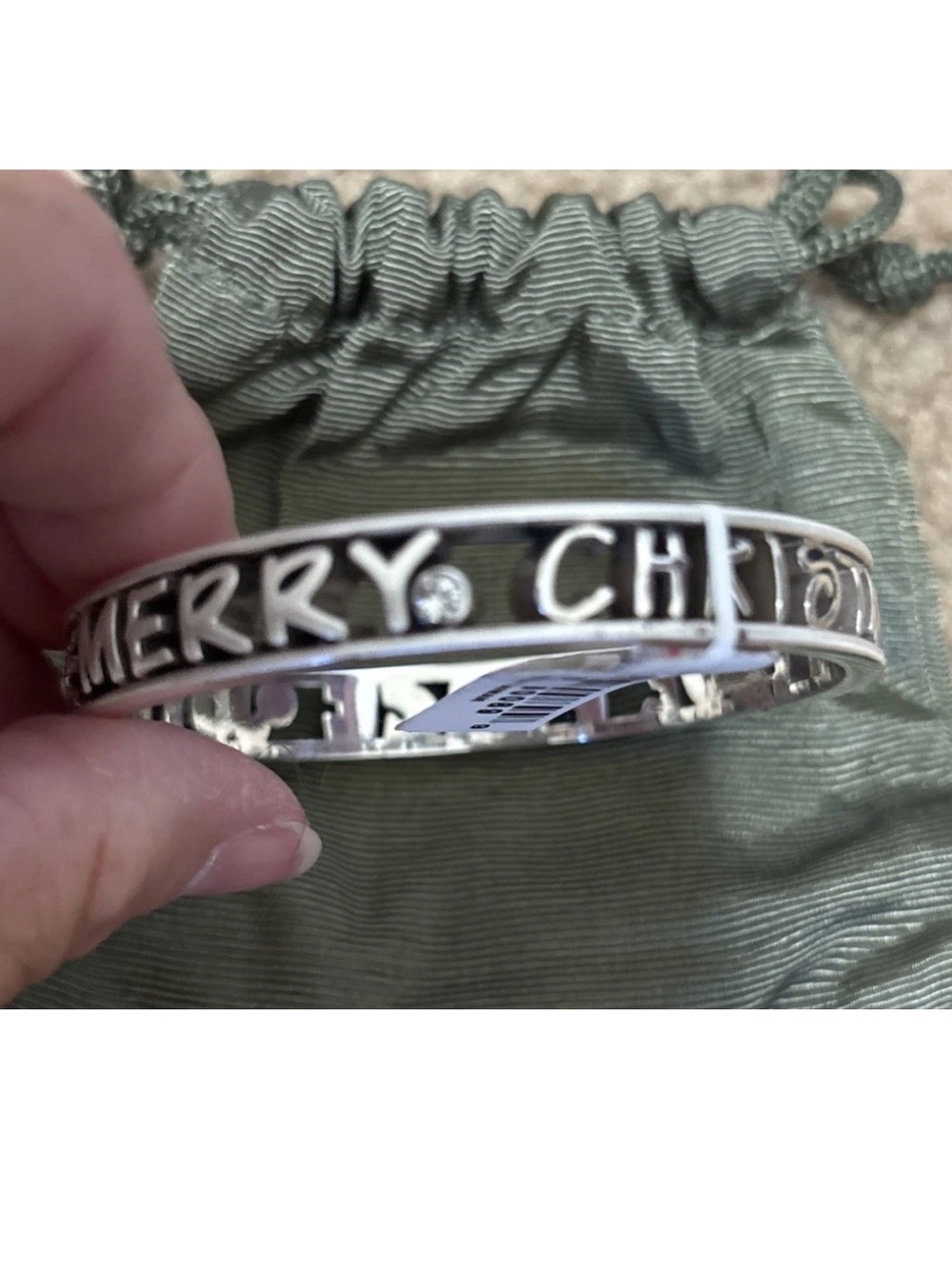 Brighton NWT 925 MERRY CHRISTMAS" winter joy Bangle Bracelet